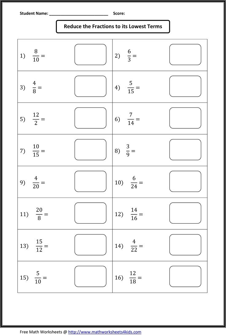 reducing fractions worksheet