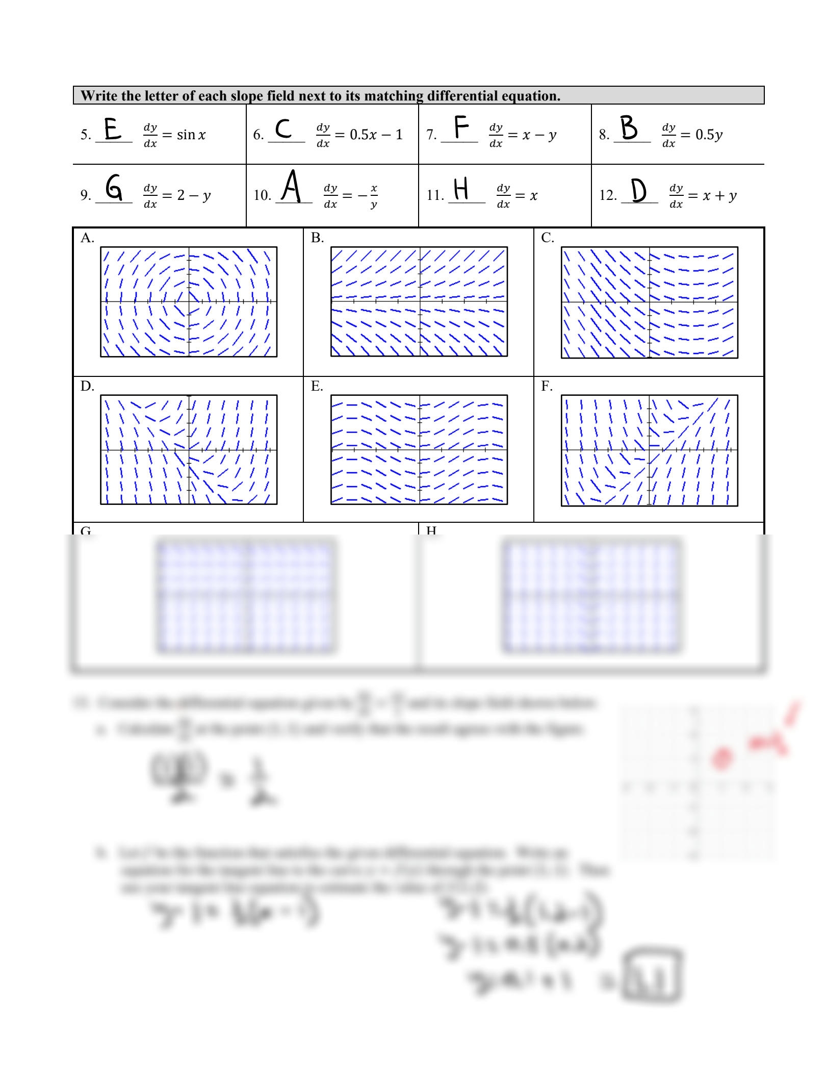 SOLUTION Ap Calculus Ab Ced 7 3 Sketching Slope Fields Practice Worksheets Library SOLUTION Ap Calculus Ab Ced 7 3 Sketching Slope Fields Practice Worksheets Library