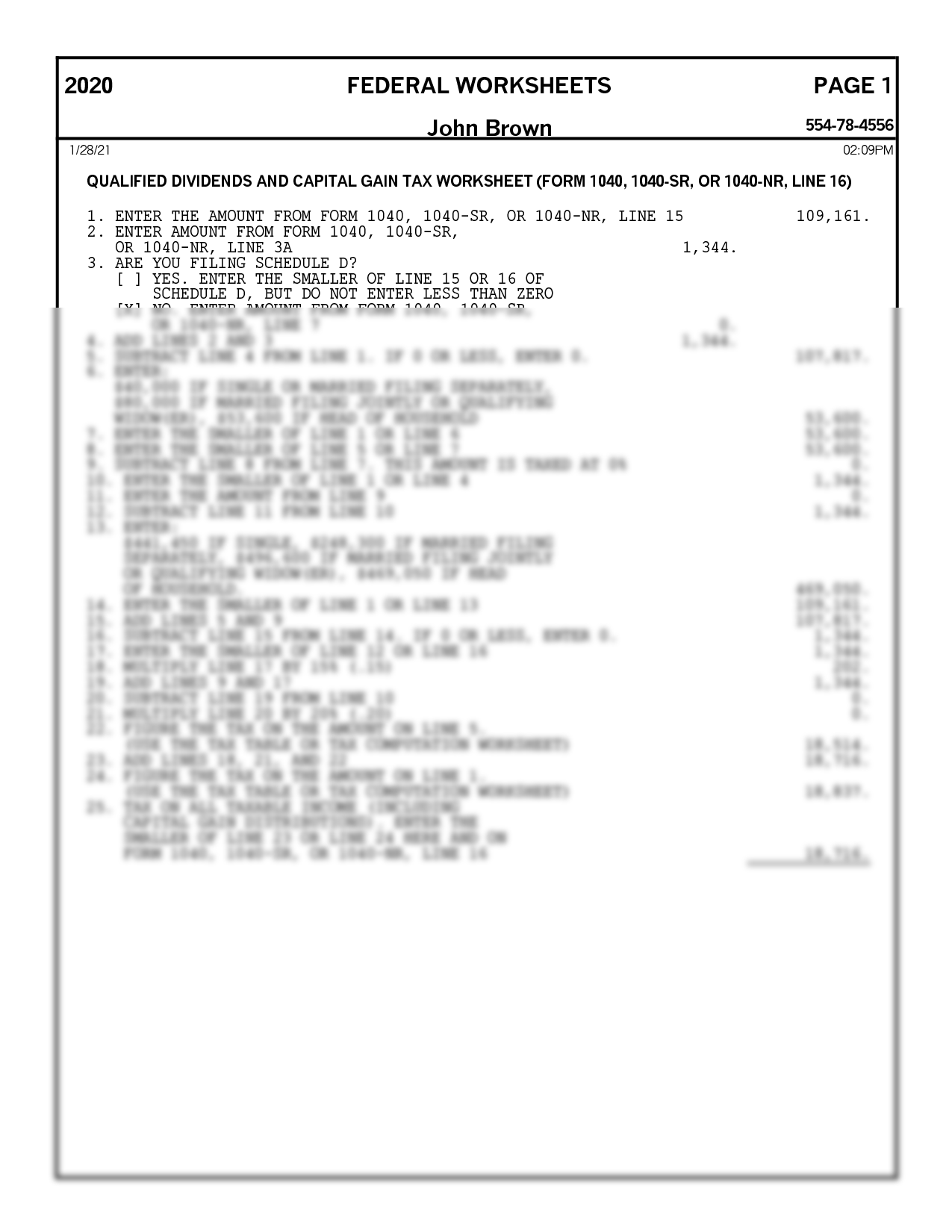 qualified dividends and capital gain tax worksheet 2024