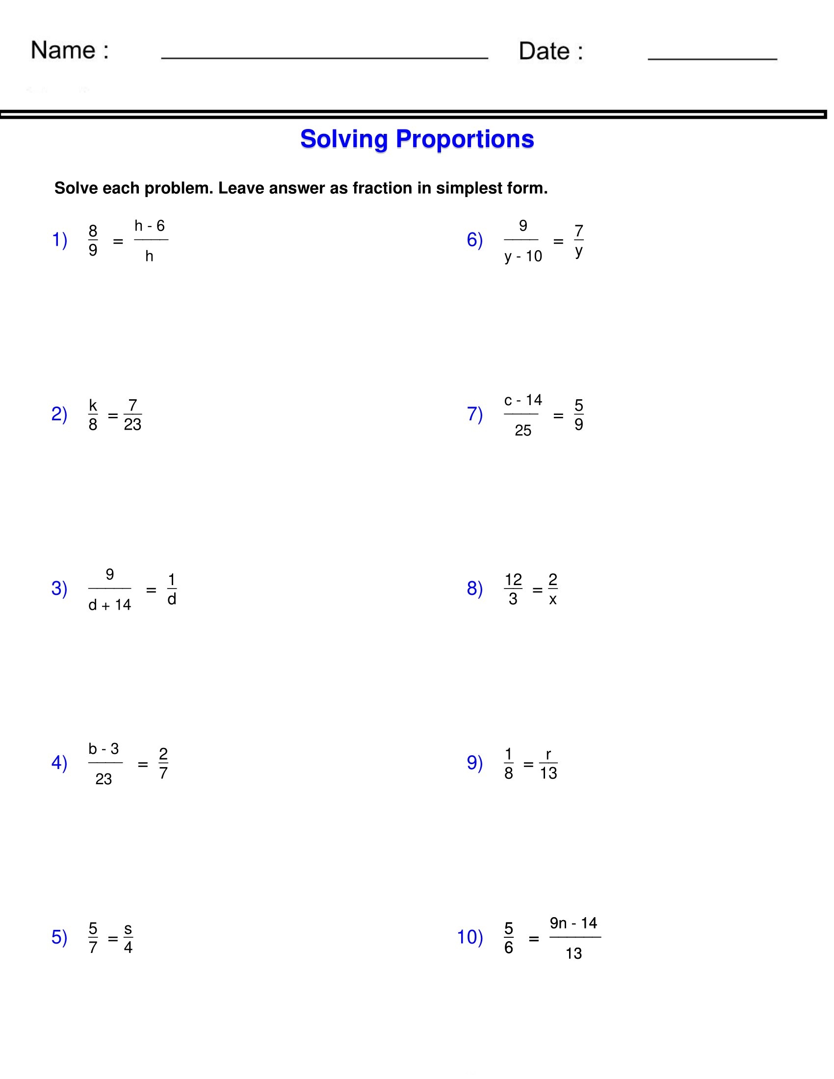 Solving Proportions Worksheets Similarity Worksheets Made By Teachers