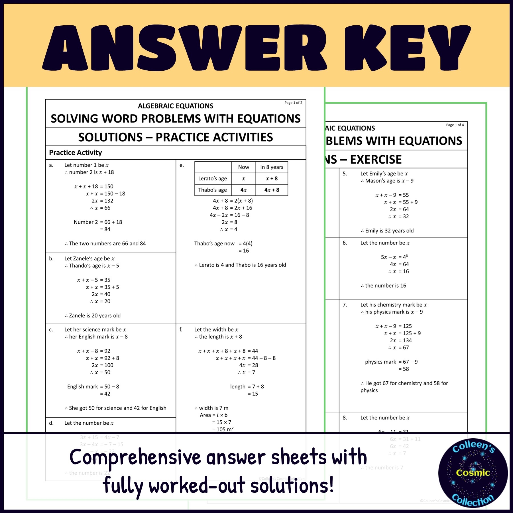 Solving Word Problems With Equations Grade 8 Maths Term 2 Lesson 10b CAPS Made By Teachers