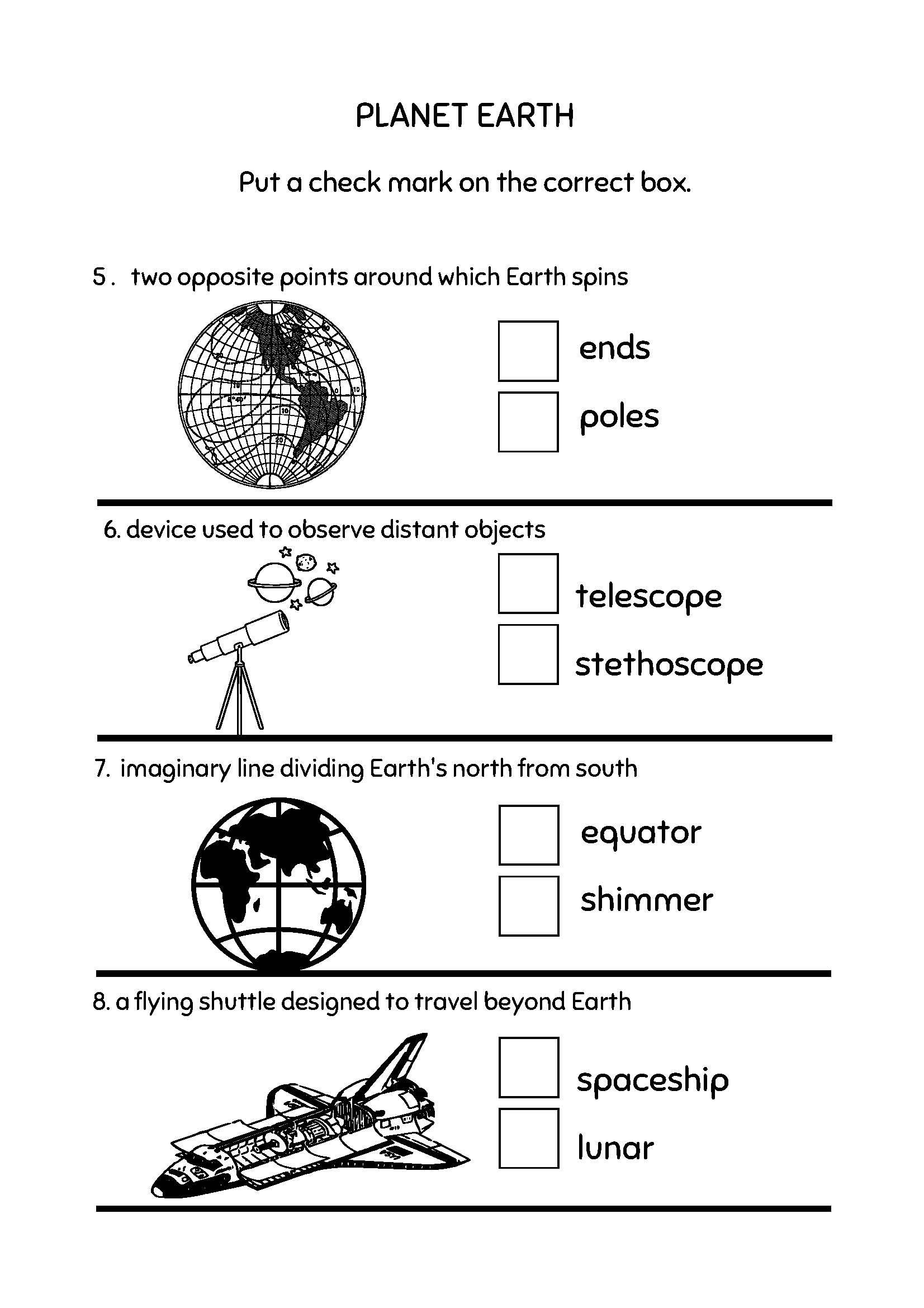 3rd class science worksheets