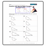 Special Right Triangles Worksheets Printable Mashup Math