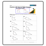 Special Right Triangles Worksheets Printable Mashup Math