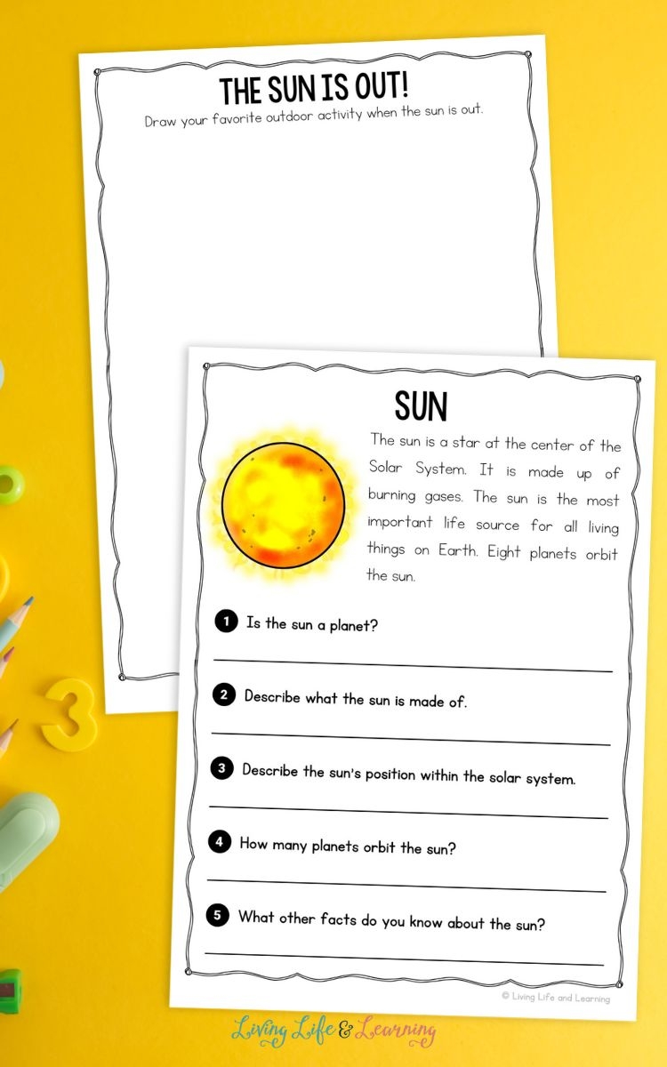 Sun Worksheets For Kids Engaging Printable Space Activity Pack