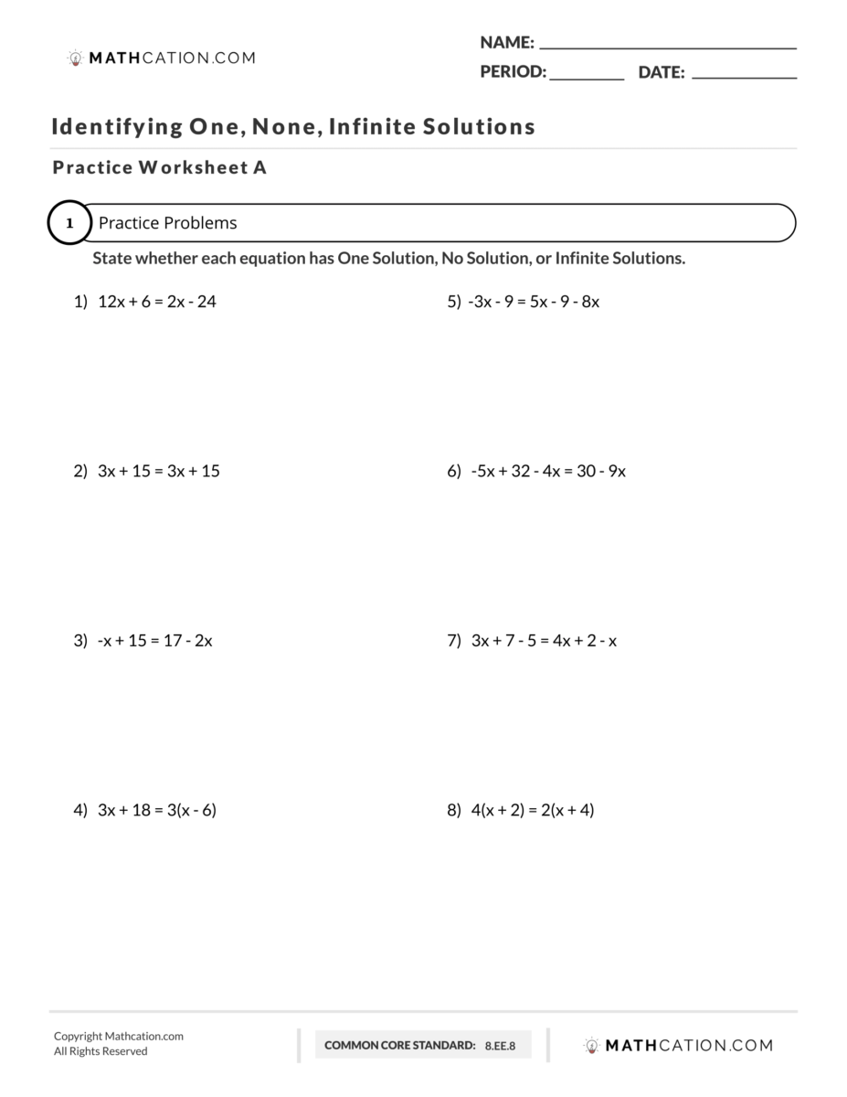 Systems Of Linear Equations Worksheet Examples And Word Problems