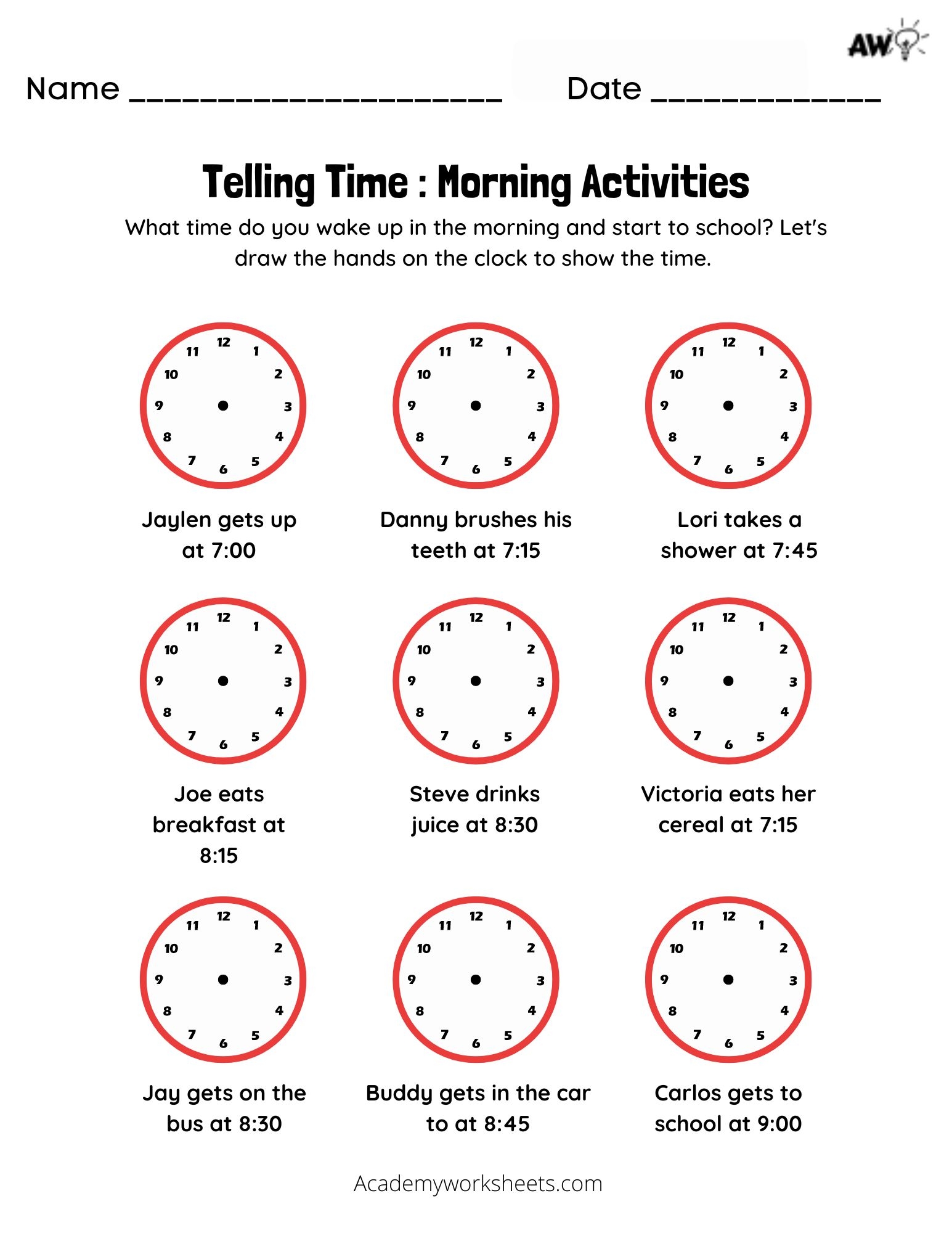 Time Telling Worksheets To The Quarter Hour Quarter Hour Academy Worksheets Library