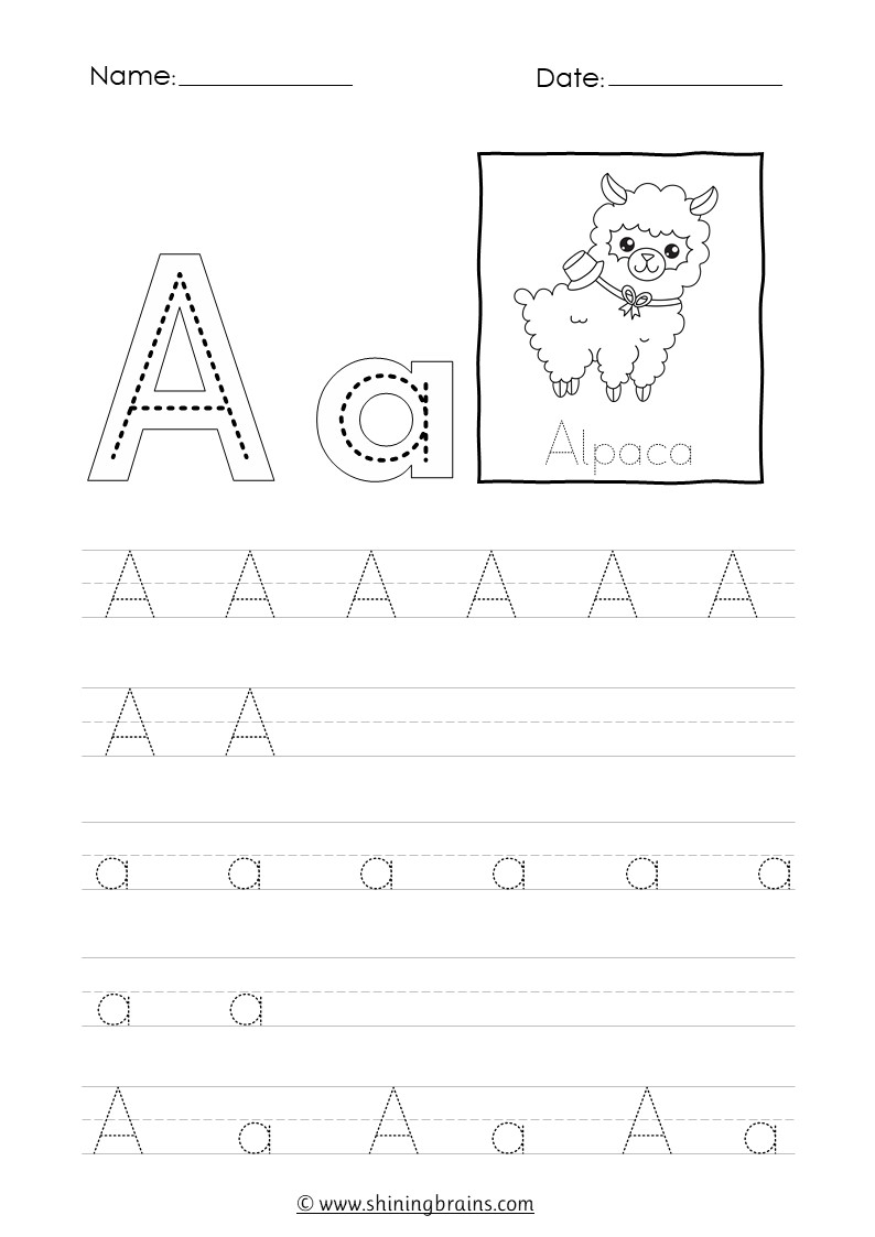 letter a worksheet