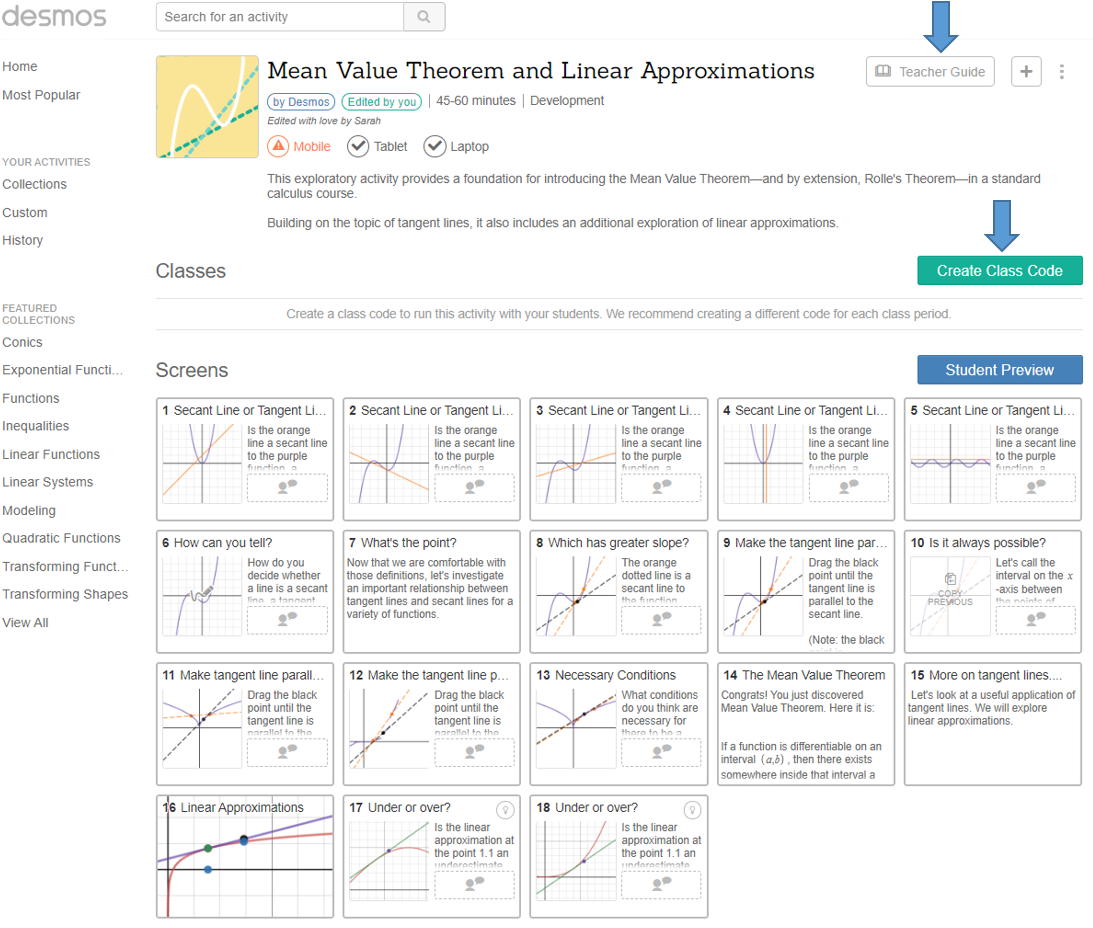Using Activity Builder By Desmos To Engage Students During Class Technology Tools For Teaching In Higher Education The Practical Handbook Series