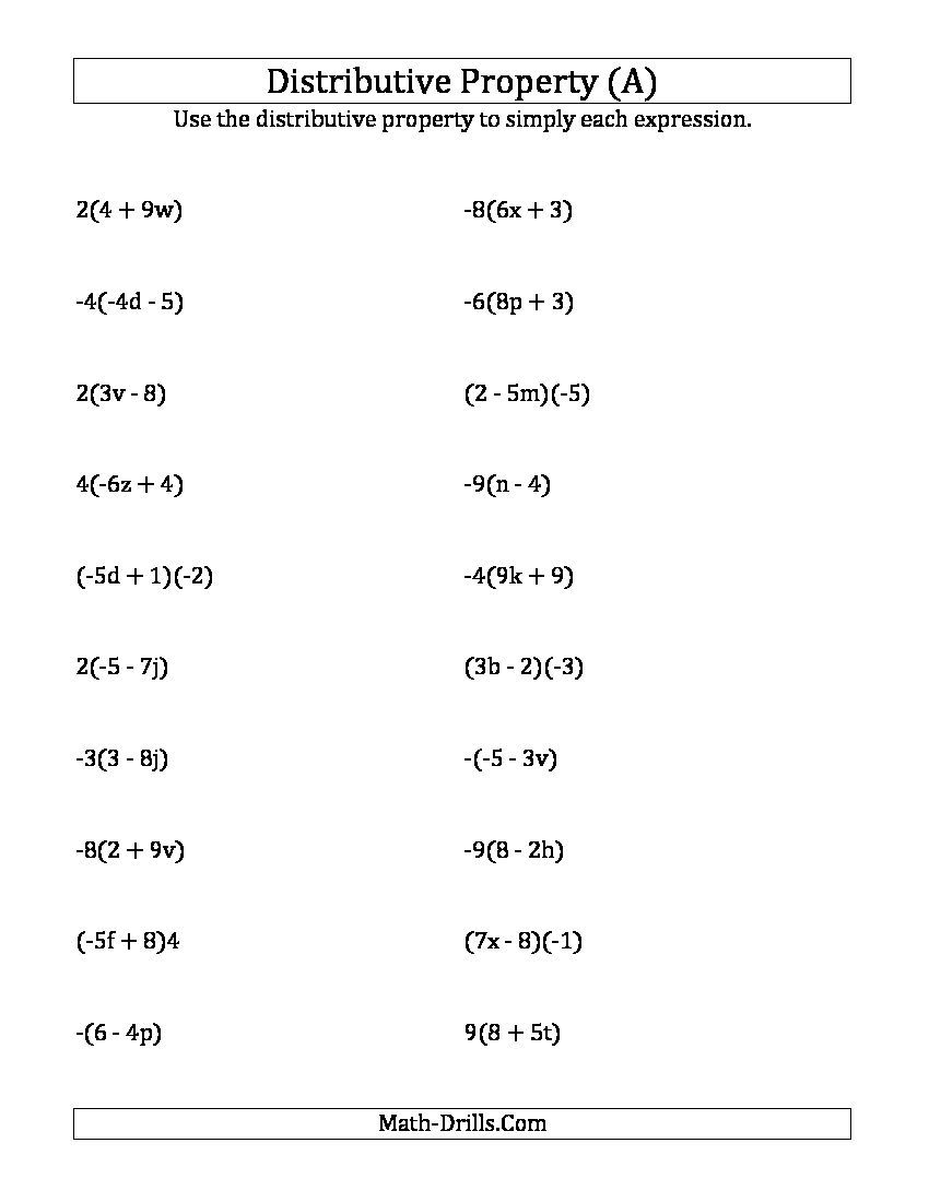 Using The Distributive Property Answers Do Not Include Exponents Worksheets Library