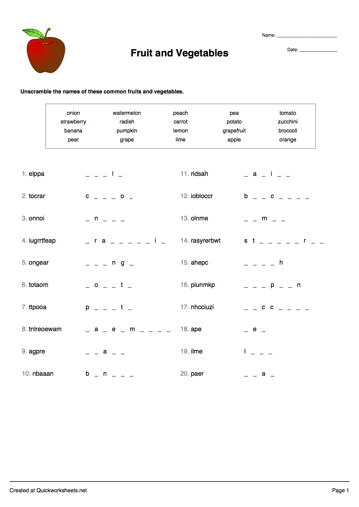 create spelling worksheets