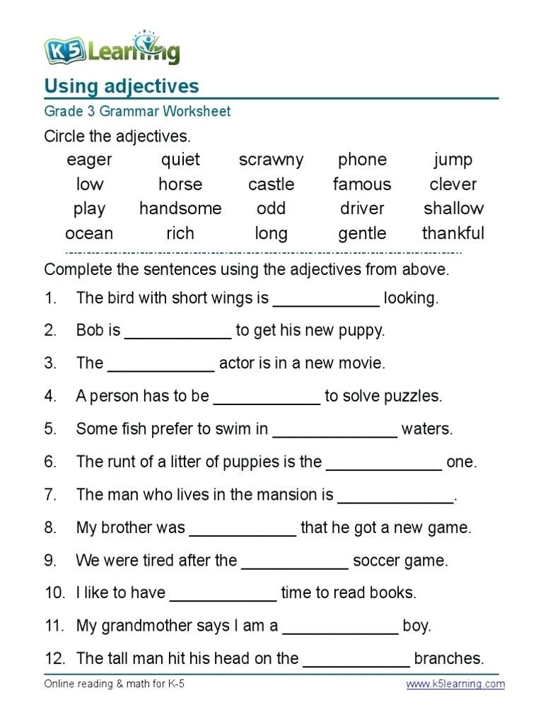 Worksheet English Grammar Worksheets For Grade 4 Worksheets Worksheets Library