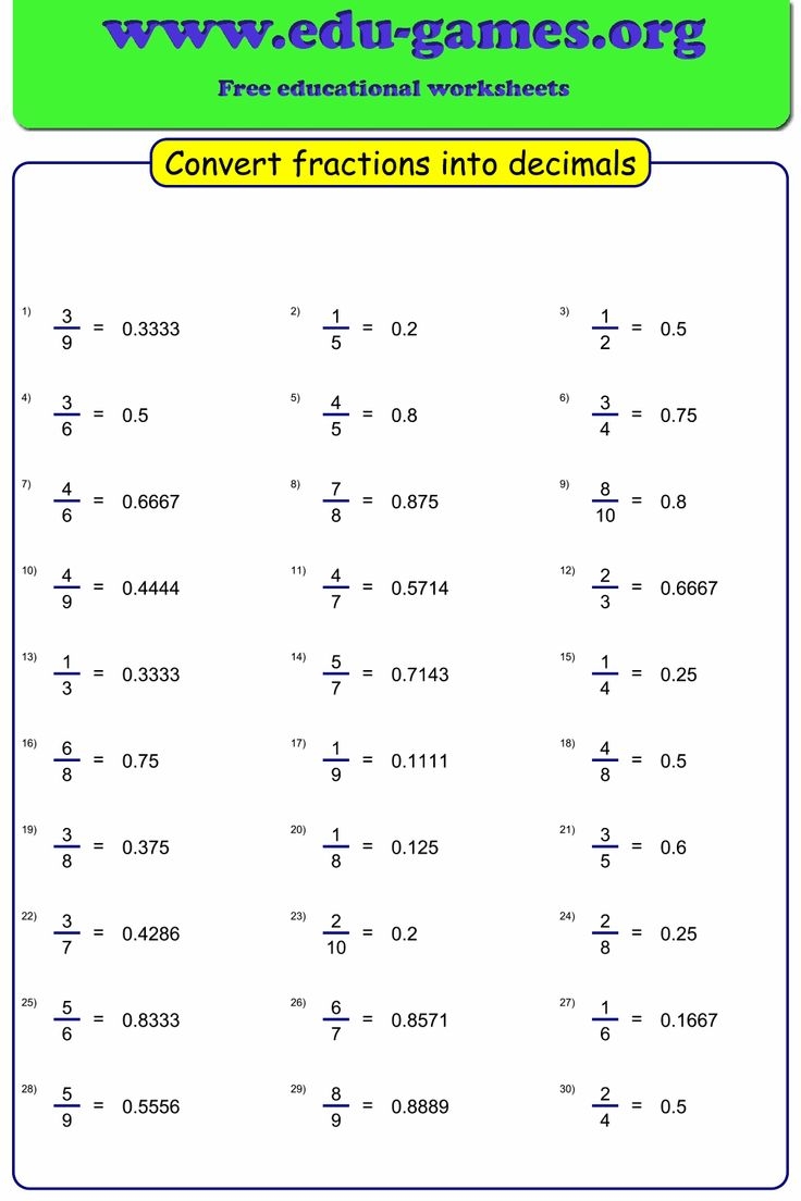decimal to fraction and fraction to decimal worksheet decimal to fraction and fraction to decimal worksheet